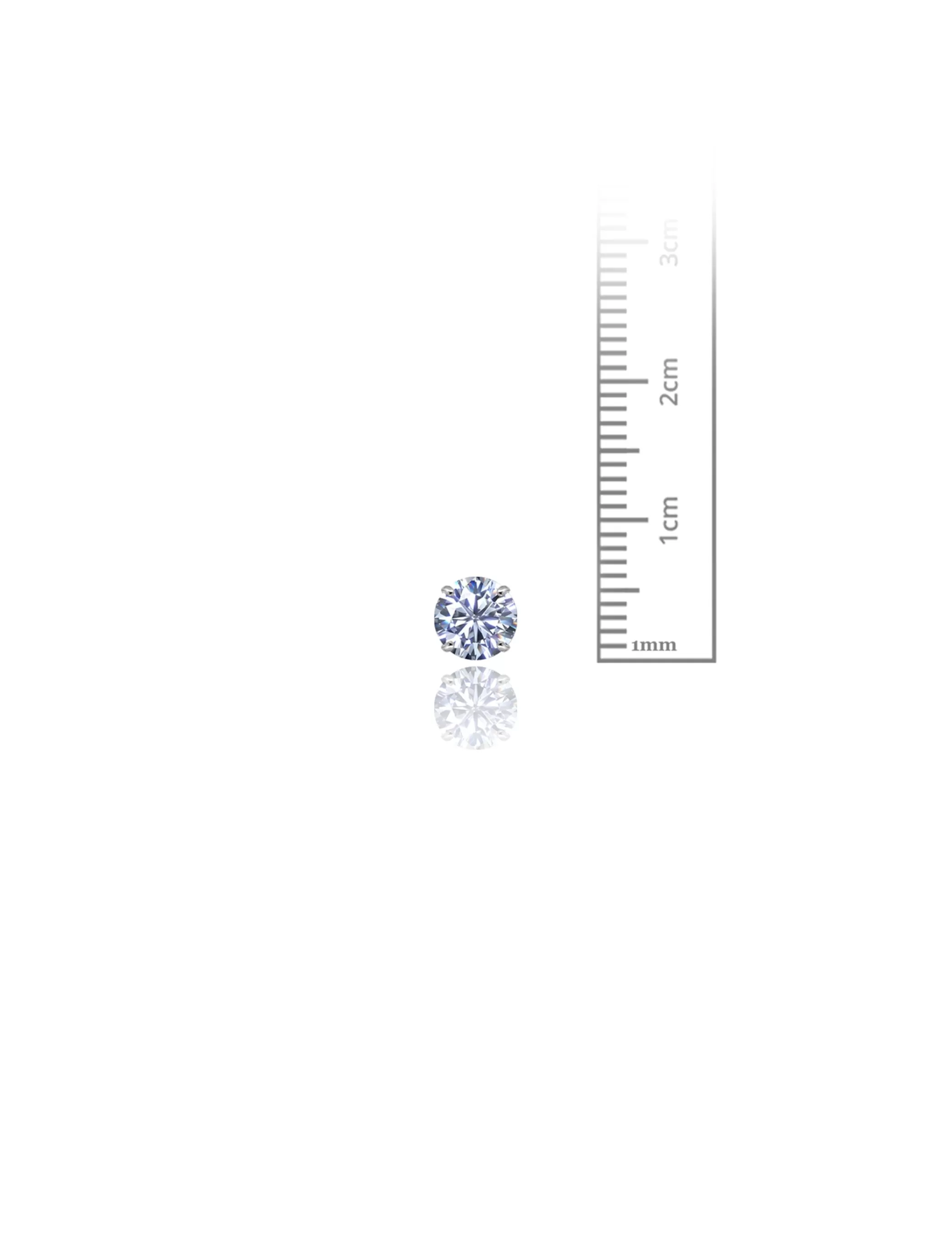 14K White Gold 6MM Round CZ Pushback Stud Earrings>Isaac Mizrahi Clearance