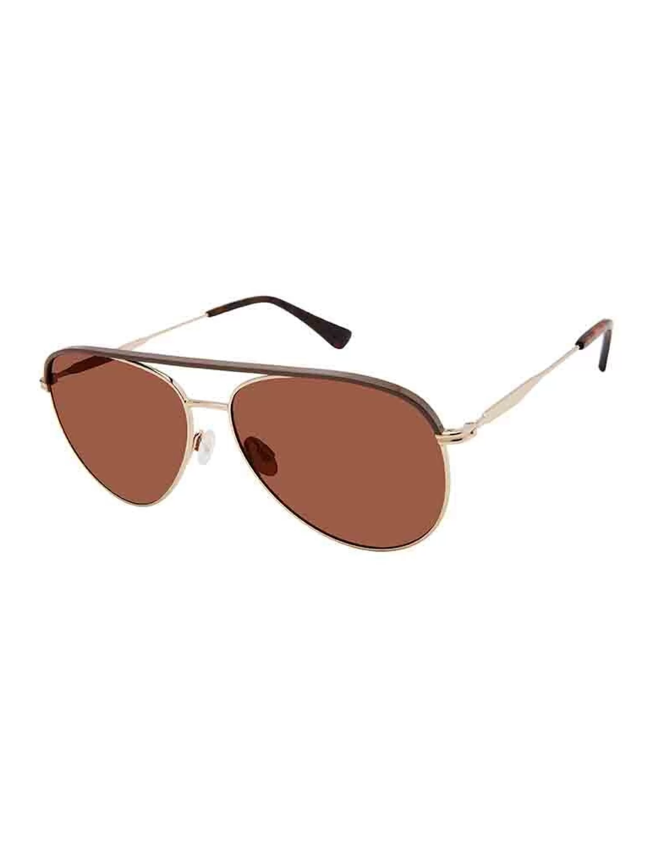 Men's Contrasting Classic Aviator Sunglasses>Isaac Mizrahi New